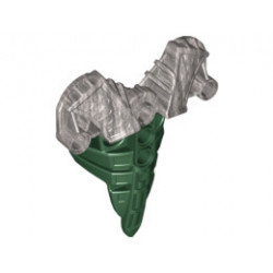 Bionicle Chest Armor, Toa Inika - Type 2 with Marbled Pearl Light Gray Pattern: {земно зелен}