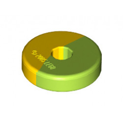 Projectile Disc 2 x 2 with Marbled Yellow Pattern: {ярко жълто-зелен}