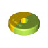 Projectile Disc 2 x 2 with Marbled Yellow Pattern: {ярко жълто-зелен}