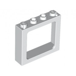 Window 1 x 4 x 3 Train - 2 Hollow Studs and 2 Solid Studs: {бял}