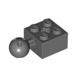 Тухличка 2X2 с топче O 10.2 с дупки: {тъмно каменно сив}
