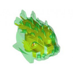 Bionicle Head, Barraki Ehlek, Marbled Lime Pattern: {прозрачно зелен}