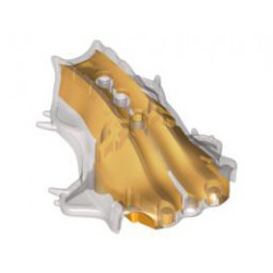 Bionicle Head, Barraki Carapar, Marbled Black Pattern: {огнено жълто-оранжев}