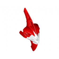 Bionicle Head, Barraki Pridak, Marbled Red Pattern: {бял}