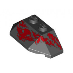 Wedge 2 x 4 Triple with Red Scale Pattern: {черен}