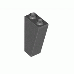 Покривна плочка 1X2x3/74° инверсна : {тъмно каменно сив}