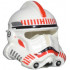 Minifigure, Headgear Helmet SW Clone Trooper Ep.3 Pattern with Red Stripe / Red Mouth Markings: {бял}