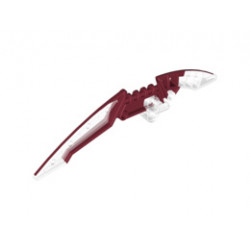 Bionicle Weapon Staff of Light Blade, Marbled Dark Red Pattern: {млечно бял}