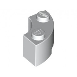 Brick, Round Corner 2 x 2 Macaroni with Stud Notch : {бял}