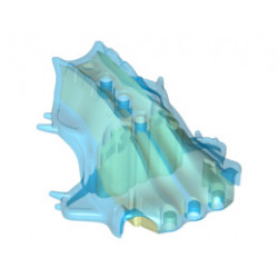 Bionicle Head, Barraki Carapar with Marbled Trans-Light Blue Pattern: {фосфористиращо бял}