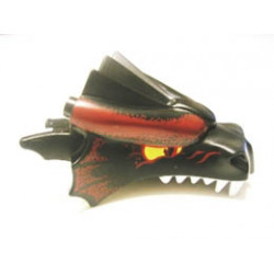 Dragon Head (Fantasy Era) Upper Jaw with Dark Red Scales and Yellow Eyes Pattern: {черен}