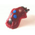 Minifigure, Head Modified Bionicle Barraki Kalmah with Blue Eyes Pattern: {нов тъмно червен}