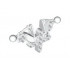 Bionicle Toa Inika Upper Torso / Shoulders Section: {бял}