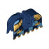 Horse Barding, Ruffled Edge with Gold Crowns and Gold Plate Armor Pattern: {земно син}