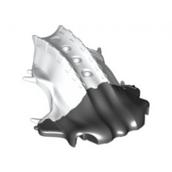 Bionicle Head, Barraki Carapar, Marbled Black Pattern: {бял}
