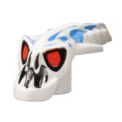 Minifigure, Head Modified Bionicle Barraki Pridak Pattern: {бял}