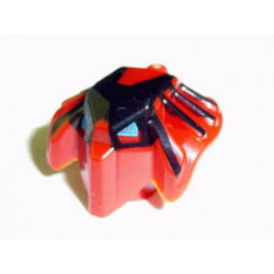 Minifigure, Head Modified Bionicle Toa Mahri Hewki / Jaller with Blue Eyes Pattern (Jaller): {нов тъмно червен}