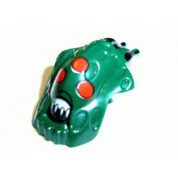 Minifigure, Head Modified Bionicle Barraki Kalmah with Red Eyes Pattern: {земно зелен}