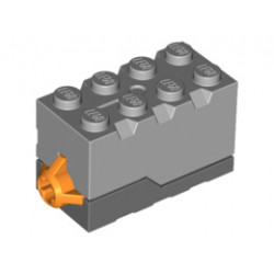Electric, Sound Brick 2 x 4 x 2 with Light Bluish Gray Top and Roaring Animal Sound: {тъмно каменно сив}