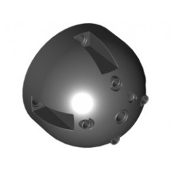 Brick, Round 7 x 7 x 4 Dome Top: {черен}