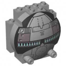 Windscreen 3 x 6 x 5 Bubble with Sith Infiltrator (7663) Pattern: {умерено каменно сив}