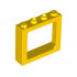 Window 1 x 4 x 3 Train - 2 Hollow Studs and 2 Solid Studs : {ярко жълт}