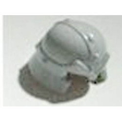 Minifigure, Headgear Helmet Castle with Cheek Protection and Studded Bands (Dwarf): {умерено каменно сив}