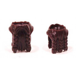 Minifigure, Beard, Braided with Hair in Back: {тъмно кафяв}