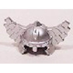 Minifigure, Headgear Helmet with Wings: {металическо сребрист}