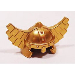 Minifigure, Headgear Helmet with Wings: {златно мастило}