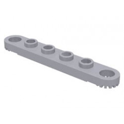 Technic, Plate 1 x 6 with Toothed Ends : {умерено каменно сив}