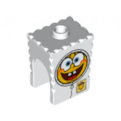 Minifigure, Head Modified SpongeBob SquarePants with Spacesuit Pattern: {бял}