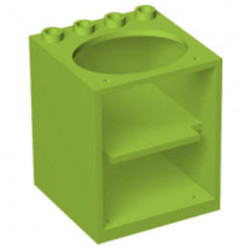 Container, Cupboard 4 x 4 x 4 with Elliptical Hole for Sink: {ярко жълто-зелен}