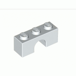 Тухличка с арка 1X3 : {бял}