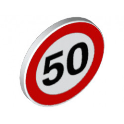 Кръгъл знак 50 : {бял}