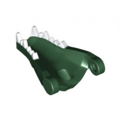 Dragon Head (Fantasy Era / Castle) Lower Jaw with White Teeth Pattern: {земно зелен}