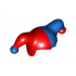 Minifigure, Headgear Jester's Cap with Blue Left Side and Blue Pom Pom Right Side Pattern: {ярко червен}