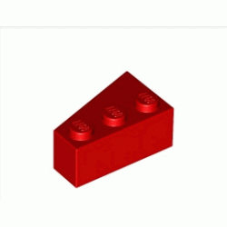 Дясна покривна плочка 2X3 : {ярко червен}