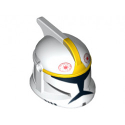 Minifigure, Headgear Helmet SW Clone Trooper with Holes, Clone Pilot Pattern: {бял}
