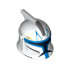 Minifigure, Headgear Helmet SW Clone Trooper with Holes, Blue Stripe Pattern: {бял}