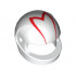 Minifigure, Headgear Helmet Motorcycle (Standard) with Red 'M' Pattern: {бял}