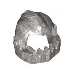 Minifigure, Headgear Helmet Chin Guard Oversized Jagged: {металическо сребрист}