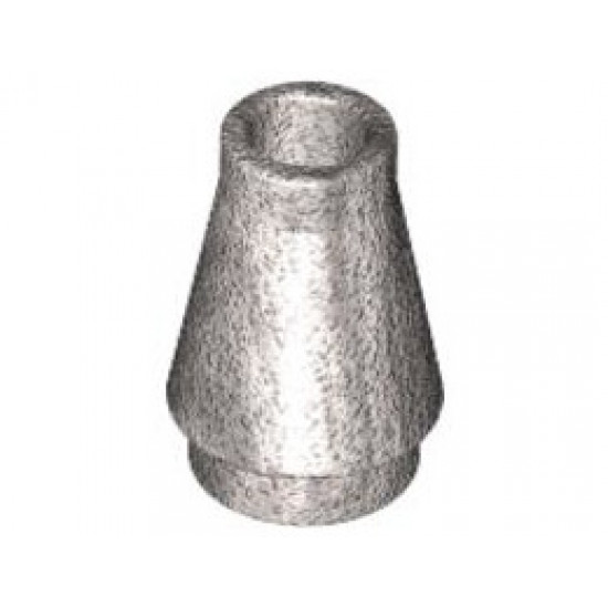 Коничен връх малък 1X1 (b) с горен жлеб: {металическо сребрист}