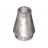 Коничен връх малък 1X1 (b) с горен жлеб: {металическо сребрист}