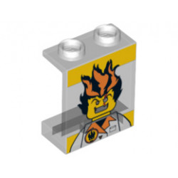 Panel 1 x 2 x 2 - Hollow Studs with Agents Dr. Inferno Pattern: {прозрачен}