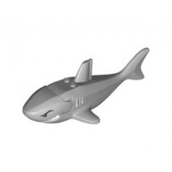 Shark with Gills and White Teeth Pattern: {умерено каменно сив}