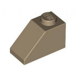 Покривна плочка 1X2/45° : {пясъчно жълт}