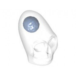Minifigure, Head Modified Skull Crystal with Dark Blue Brain Pattern : {прозрачен}