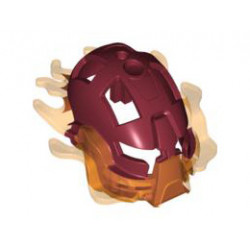 Bionicle Mask Raanu with Marbled Trans-Orange Pattern: {нов тъмно червен}