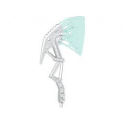 Bionicle Weapon Broad Axe with Marbled Trans-Light Blue Pattern (Strakk): {бял}